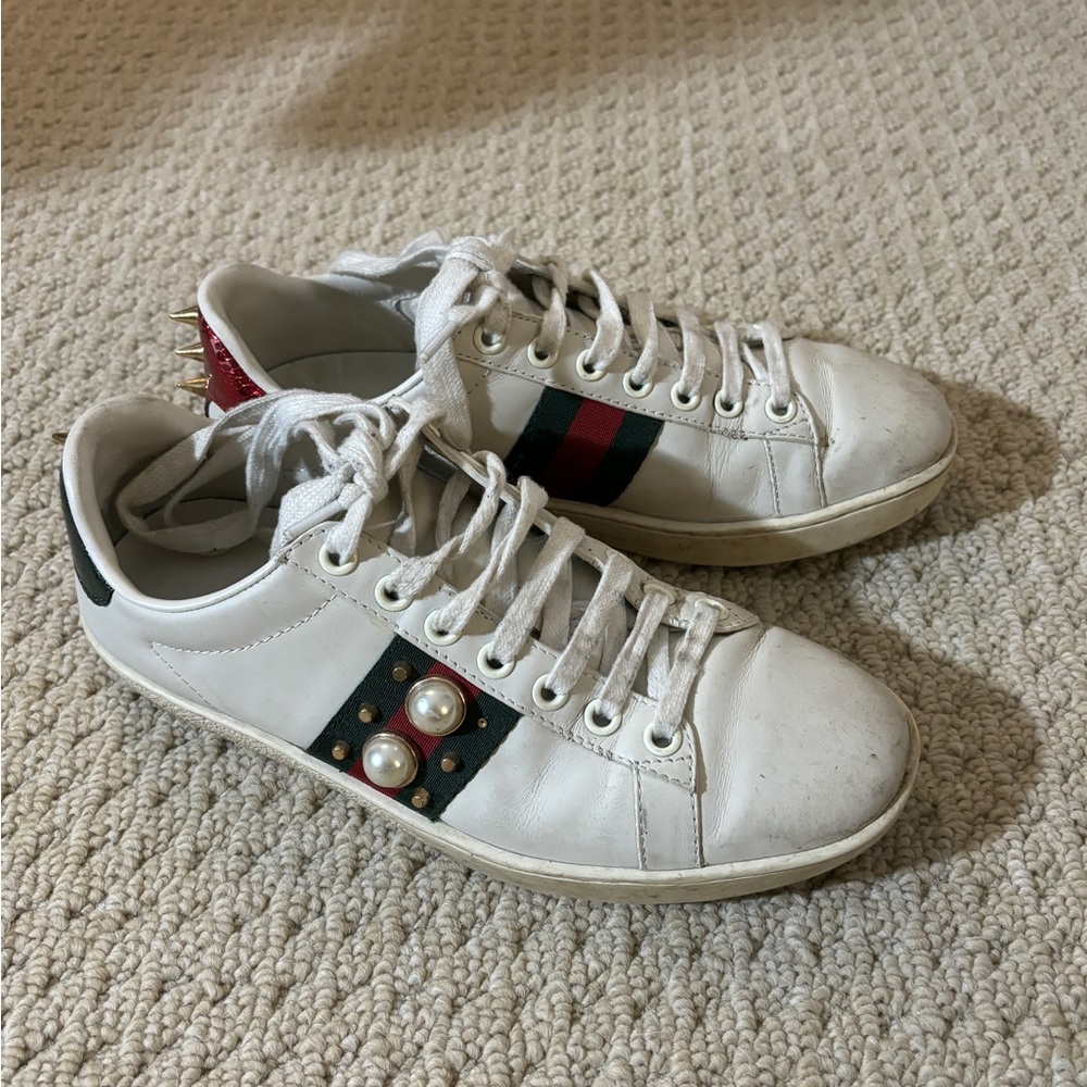 Gucci Ace studded pearl trainer